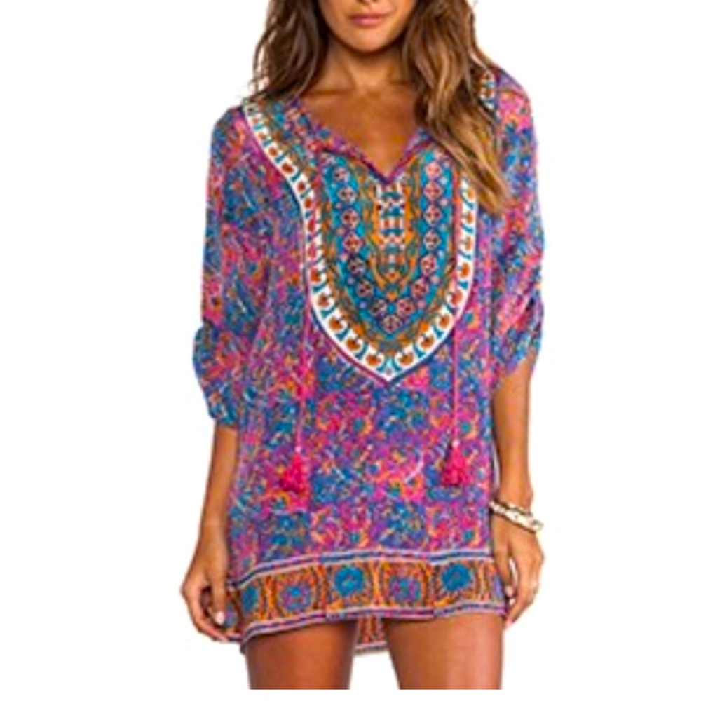 Tulani Silk Madison Dress Tunic Top size small Revolve